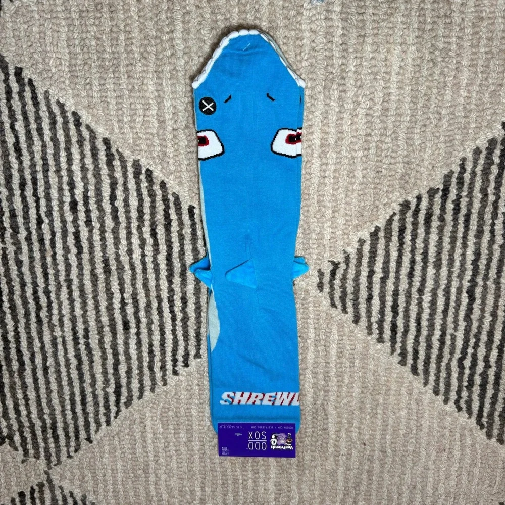 Odd Sox VeeFriends Shrewd Shark Crew Socks Blue Novelty 3D Fins Fits Sizes 8-12‎